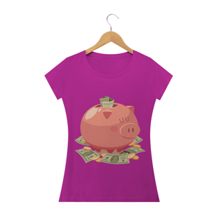 Nome do produtoCamiseta Baby Long Feminina - Porco da Poupança