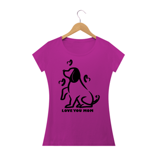 Nome do produto Camiseta Baby Long Quality Estampa Cachorro - Frase Love You Mom
