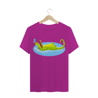 Nome do produto Camiseta Quality Masculina Estampa Jacaré Relaxando na Água