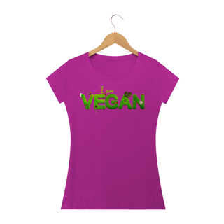 Nome do produto Camiseta Baby Long Quality Estampa Frase I am VEGAN