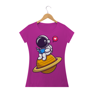 Nome do produto Camiseta Baby Long Quality Estampa Astronauta Lendo