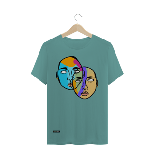 Nome do produtoCamiseta estonada masculina rostos coloridos 2faces Pincelandu