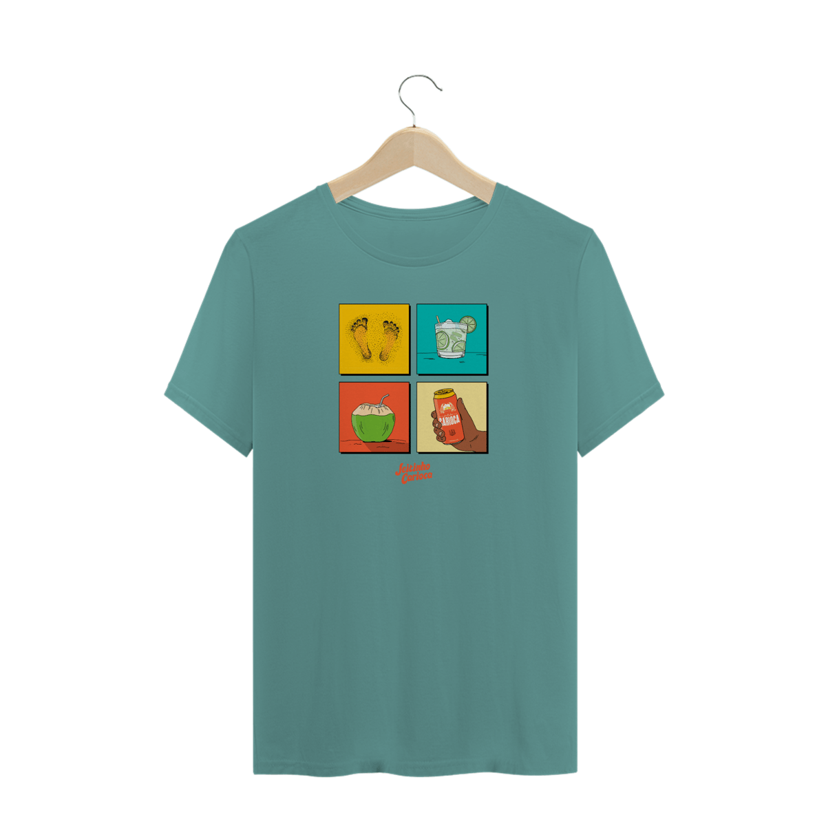 Nome do produto: Pé na Areia / T-Shirt Prime Masculina Verde ou Cinza estonada