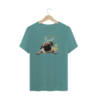 Nome do produtoCamiseta Pug - Eu ouvi biscoito? - Premium Estonada