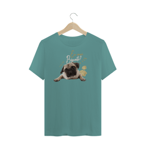 Camiseta Pug - Eu ouvi biscoito? - Premium Estonada