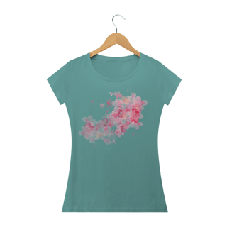 Nome do produto Camiseta Baby Long Estonada Feminina Estampa Flores Espalhadas