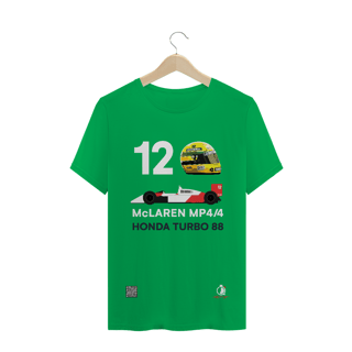 Nome do produto T-Shirt Quality Quick Racing | 12 McLarem MP4/4 Honda Turbo 1988