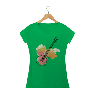 Nome do produtoBaby Look Guitar Play - branca, azul royal, vermelha, verde, amarela.