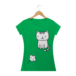 Nome do produtoCamiseta feminina gato e rato