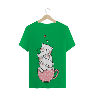 Nome do produtoCamiseta Gatinhos na Xícara (gatos)
