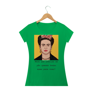 Nome do produtocamiseta Frida ,Para que preciso de pés quando tenho asas para voar?