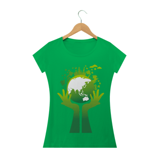 Nome do produtoCamiseta Baby Long Feminina - Planeta Sustentável