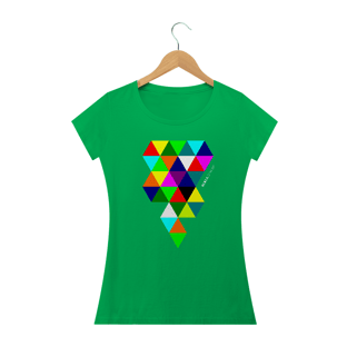Nome do produtoTriângulos Coloridos, Camiseta Feminina, Bluza.com.br