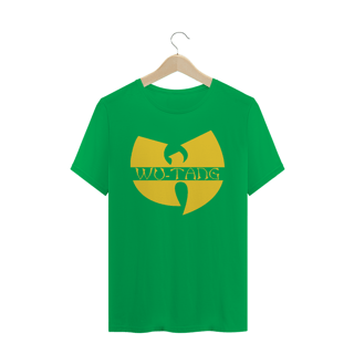 Nome do produtoCamiseta de Malha Quality Wu Tang Clan Logo Texto Tradicional Amarelo Claro