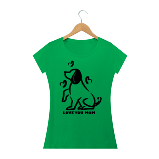 Nome do produto Camiseta Baby Long Quality Estampa Cachorro - Frase Love You Mom