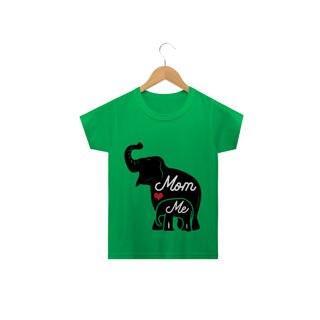 Nome do produto Camiseta Classic Infantil Estampa Elefante Frase Mom Me