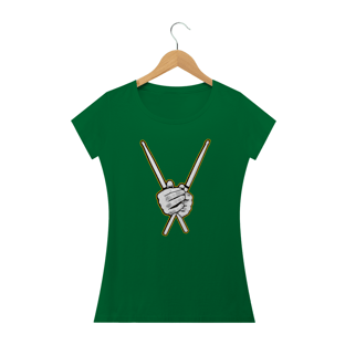 Nome do produtoCamiseta feminina Mãos e baquetas