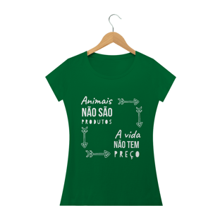 Nome do produtoT Shirt Vegana - Animais não são produtos, a vida não tem preço