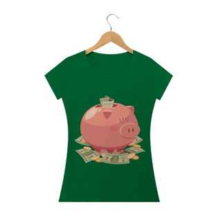 Nome do produtoCamiseta Baby Long Feminina - Porco da Poupança