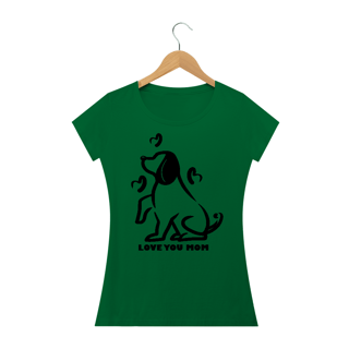 Nome do produto Camiseta Baby Long Quality Estampa Cachorro - Frase Love You Mom