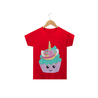 Nome do produtoCamiseta infantil Cup Cake Unicórnio