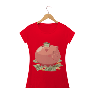 Nome do produtoCamiseta Baby Long Feminina - Porco da Poupança
