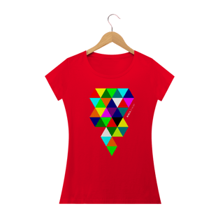 Nome do produtoTriângulos Coloridos, Camiseta Feminina, Bluza.com.br