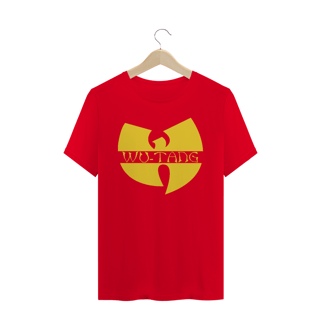 Nome do produtoCamiseta de Malha Quality Wu Tang Clan Logo Texto Tradicional Amarelo Claro