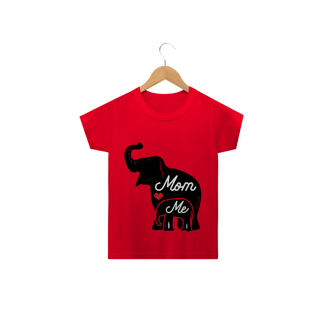 Nome do produto Camiseta Classic Infantil Estampa Elefante Frase Mom Me