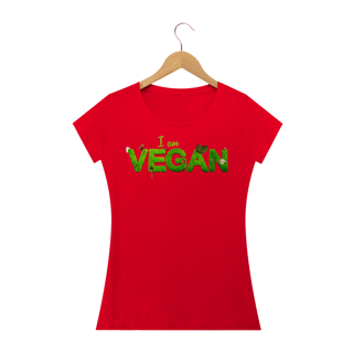 Nome do produto Camiseta Baby Long Quality Estampa Frase I am VEGAN
