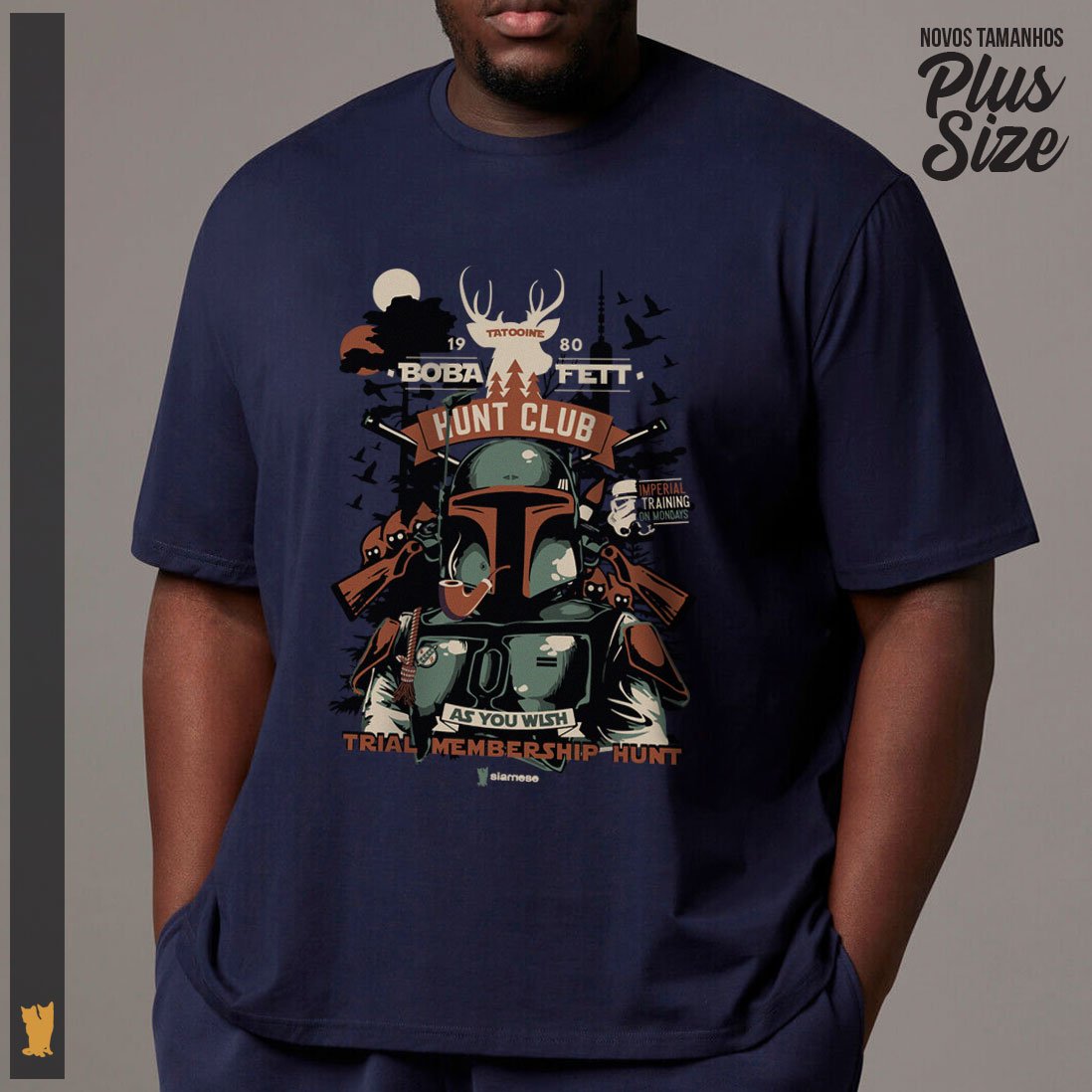 Nome do produto: SIAMESE PLUS SIZE BOBA FETT HUNT CLUB