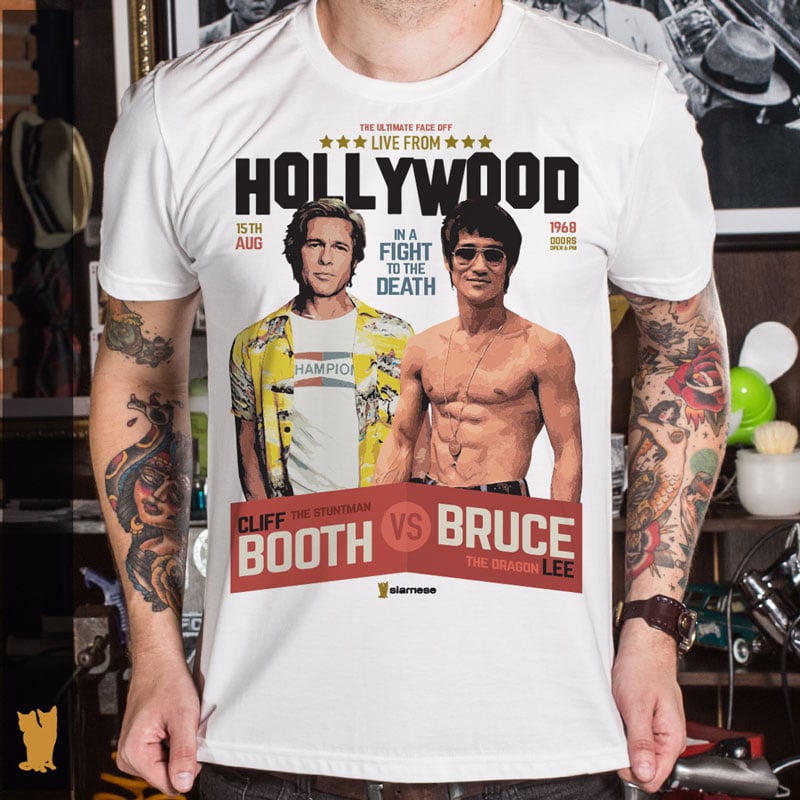 Nome do produto: SIAMESE CLIFF BOOTH VS BRUCE LEE - BRANCA