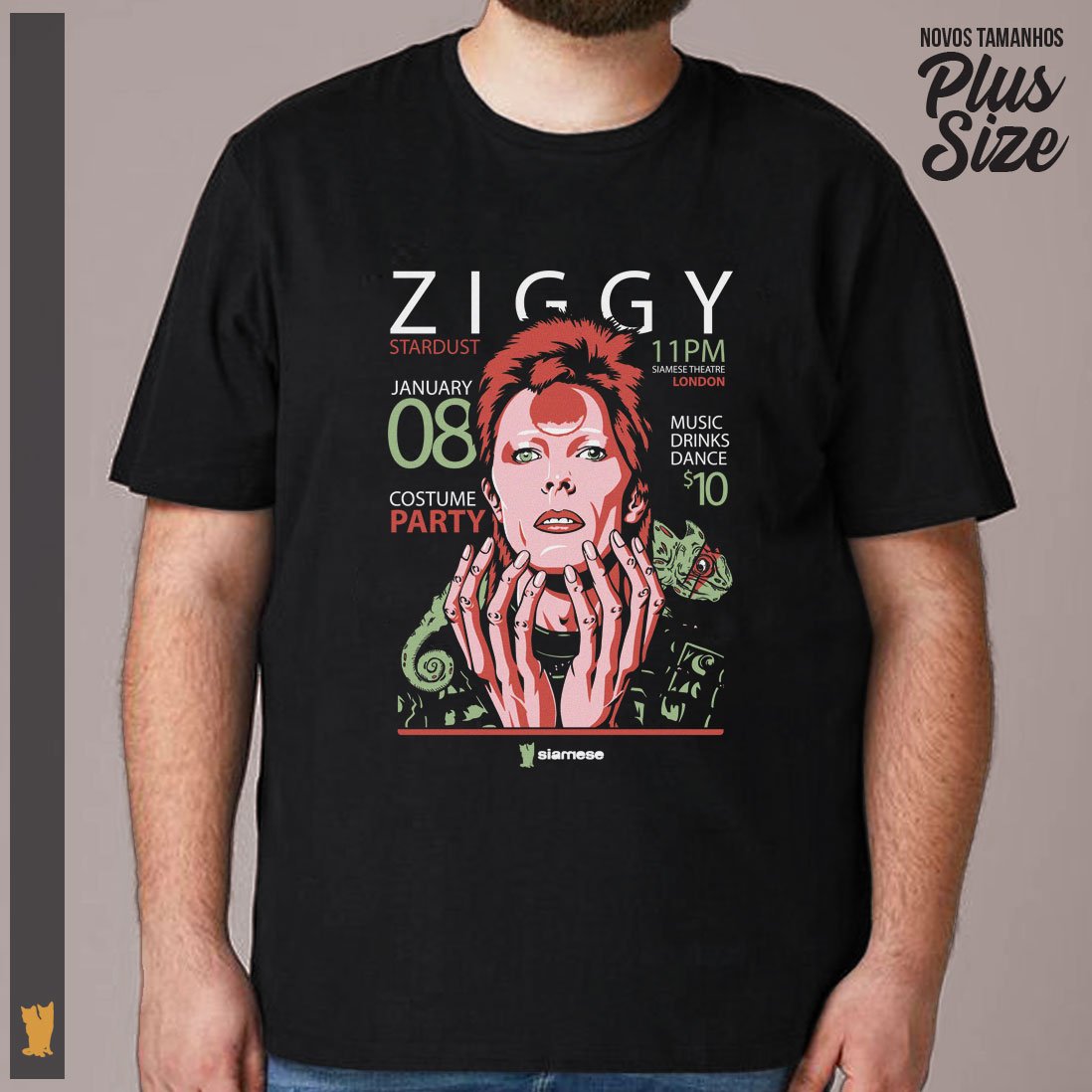 Nome do produto: SIAMESE PLUS SIZE BOWIE ZIGGY STARDUST