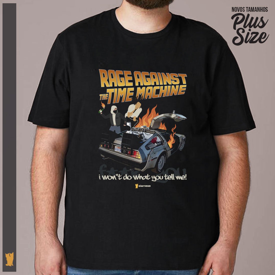 Nome do produto: SIAMESE PLUS SIZE RAGE AGAINST THE TIME MACHINE