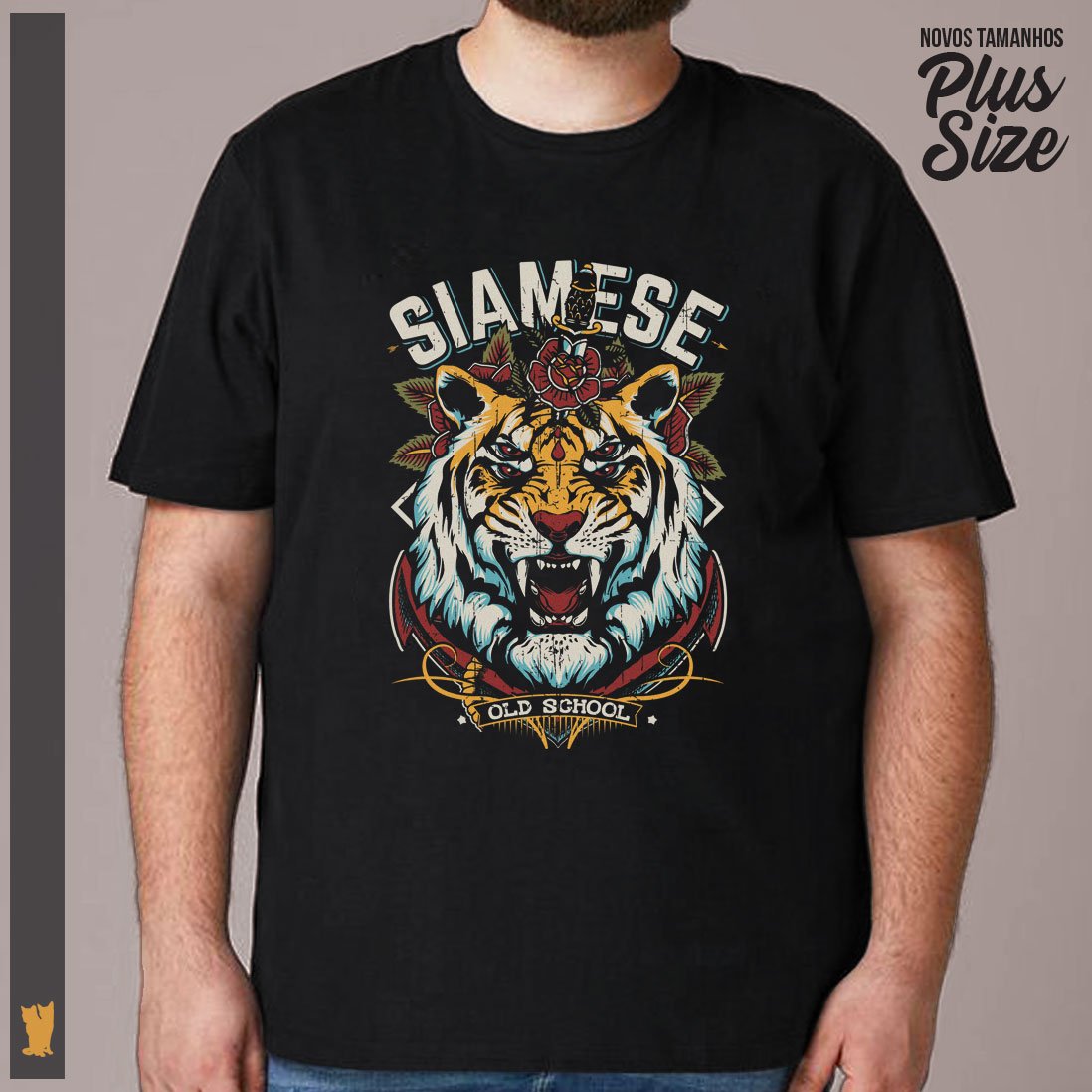 Nome do produto: SIAMESE PLUS SIZE TIGRE OLDSCHOOL