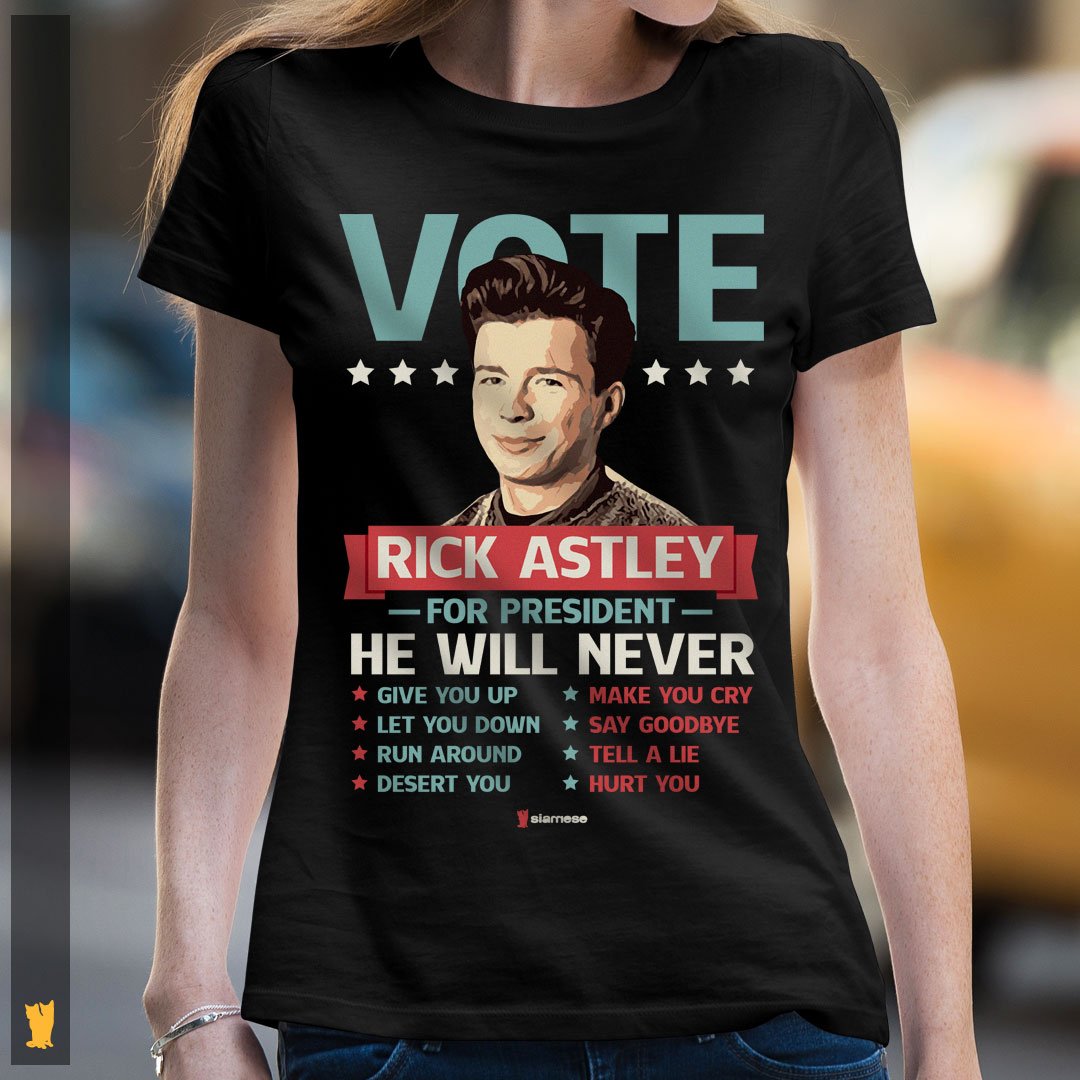 Nome do produto: SIAMESE FEMININA VOTE RICK ASTLEY