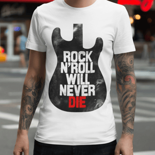 Nome do produto Camiseta Rock n Roll Will Never Die