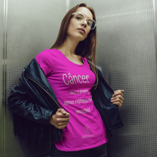 Nome do produto T-shirt Feminina Básica Cores I - Câncer - Coleção Diversas
