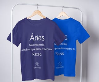 Nome do produto T-shirt Feminina Básica Cores I - Áries - Coleção Diversas