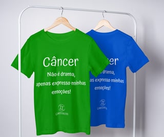 Nome do produto T-shirt Feminina Básica Cores I - Câncer - Coleção Diversas