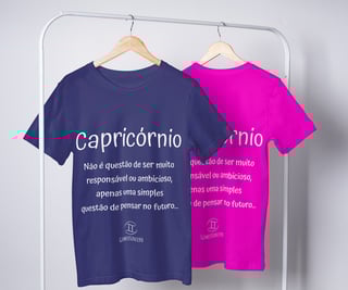 Nome do produto T-Shirt Masculina Básica Cores I - Capricórnio - Coleção Diversas