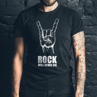 CAMISETA PRIME MASC. ROCK NEVER DIE