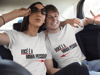 Camiseta Prime - Você é a minha pessoa - Seta Esquerda - Cor Branca