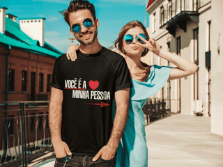 Camiseta Prime - Você é a minha pessoa - Seta Esquerda - Cor Preta