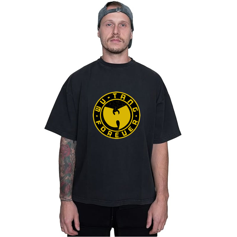 Camiseta de Malha Oversized Wu Tang Clan Carimbo Forever