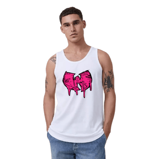 Nome do produtoRegata de Malha Quality Wu Tang Logo Draw Grafite Rosa Pink