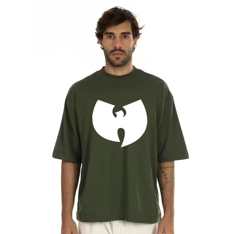 Camiseta de Malha Oversized Wu Tang Clan Logo Branco