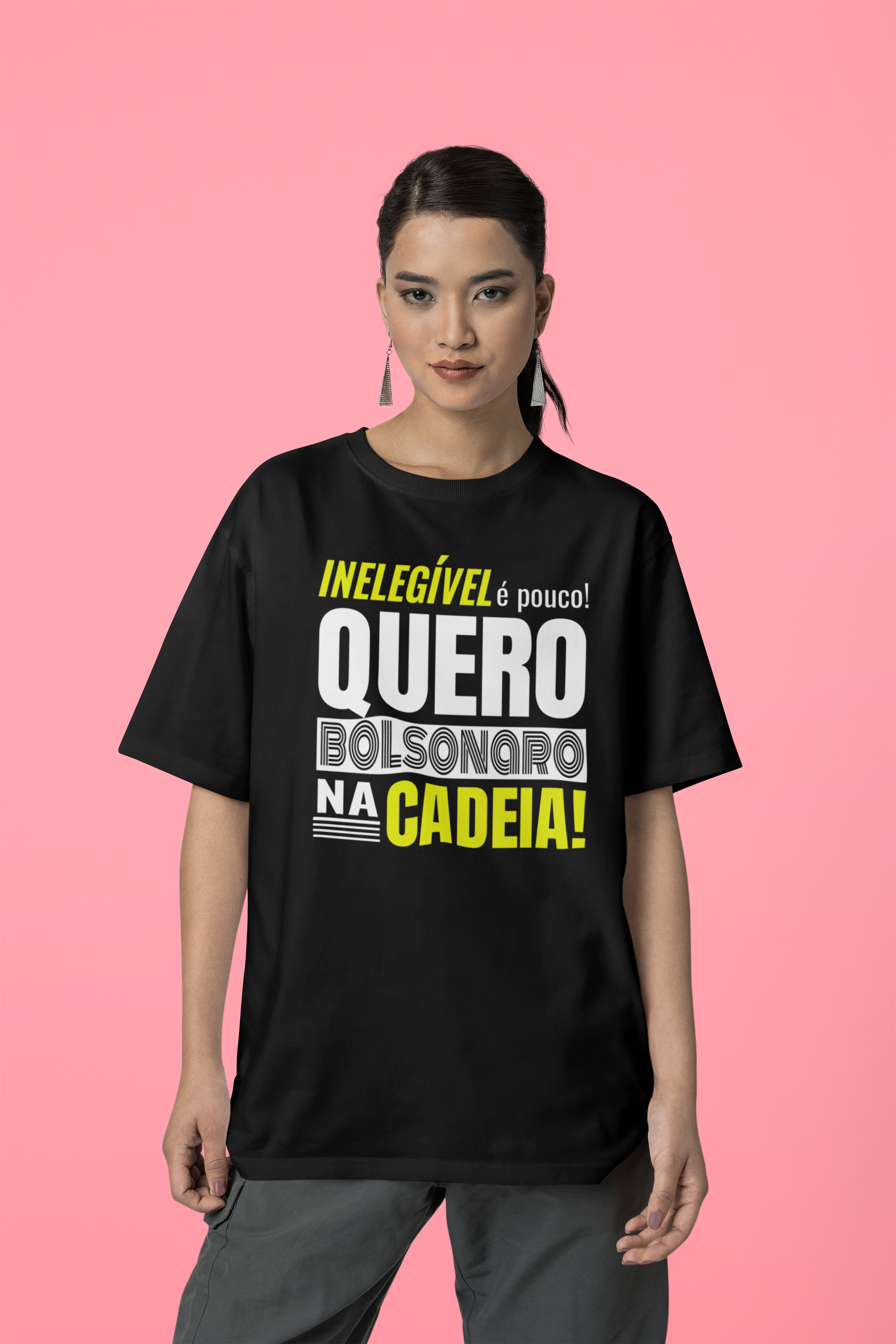 Camisa Oversized Bolsonaro Na Cadeia!