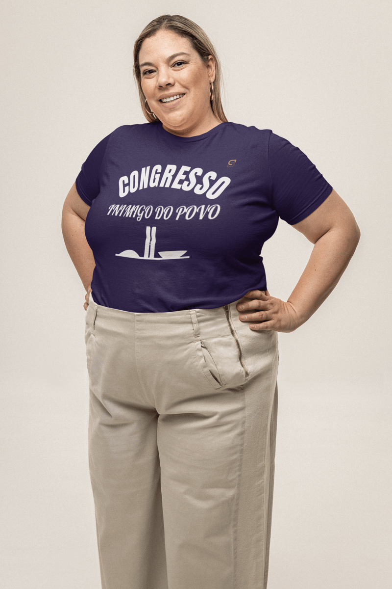 Nome do produto: T-shirt Plus Size CONGRESSO INIMIGO