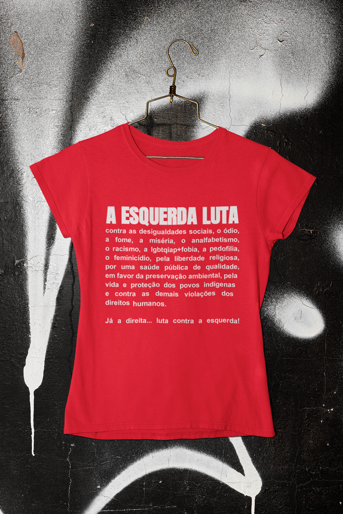 T-shirt Baby Look A Esquerda Luta